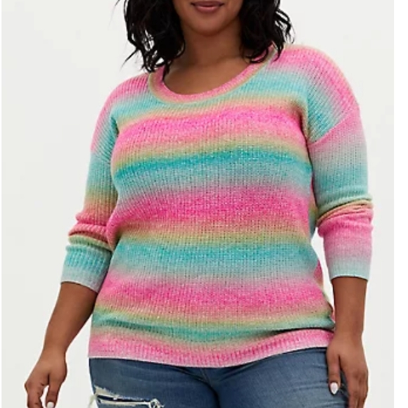 torrid Sweaters - Torrid rainbow ombre tunic pullover sweater size 4